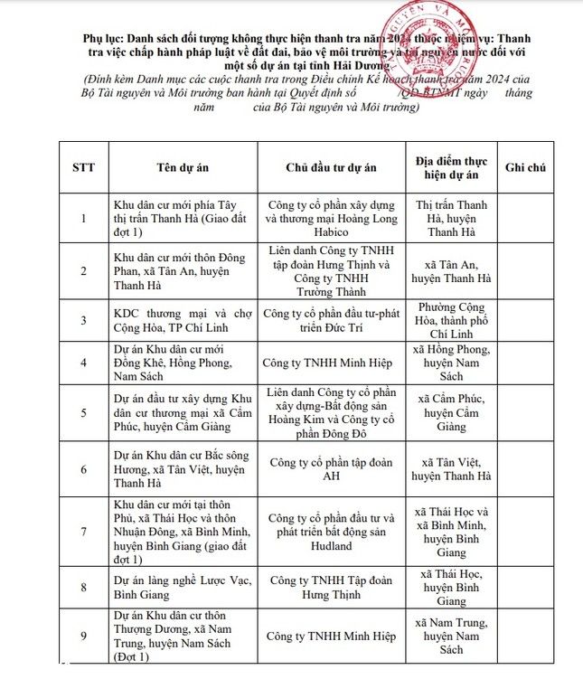 Bộ Tài nguyên hủy thanh tra 9 dự án bất động sản - ảnh 1