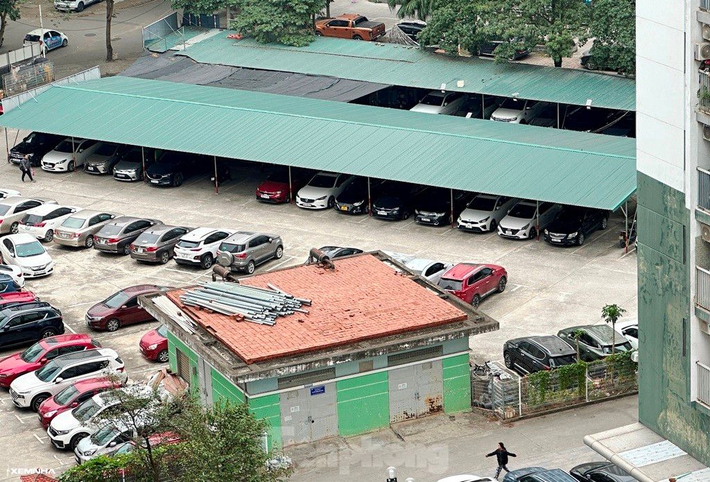 Cận cảnh nhiều dự án bãi xe tại Linh Đàm bị biến tướng, xe người dân tràn ra đường - ảnh 9