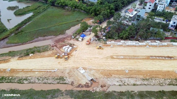 Hình ảnh đường kết nối vành đai du lịch Tuần Châu - Quốc Oai đang xây dựng - ảnh 7