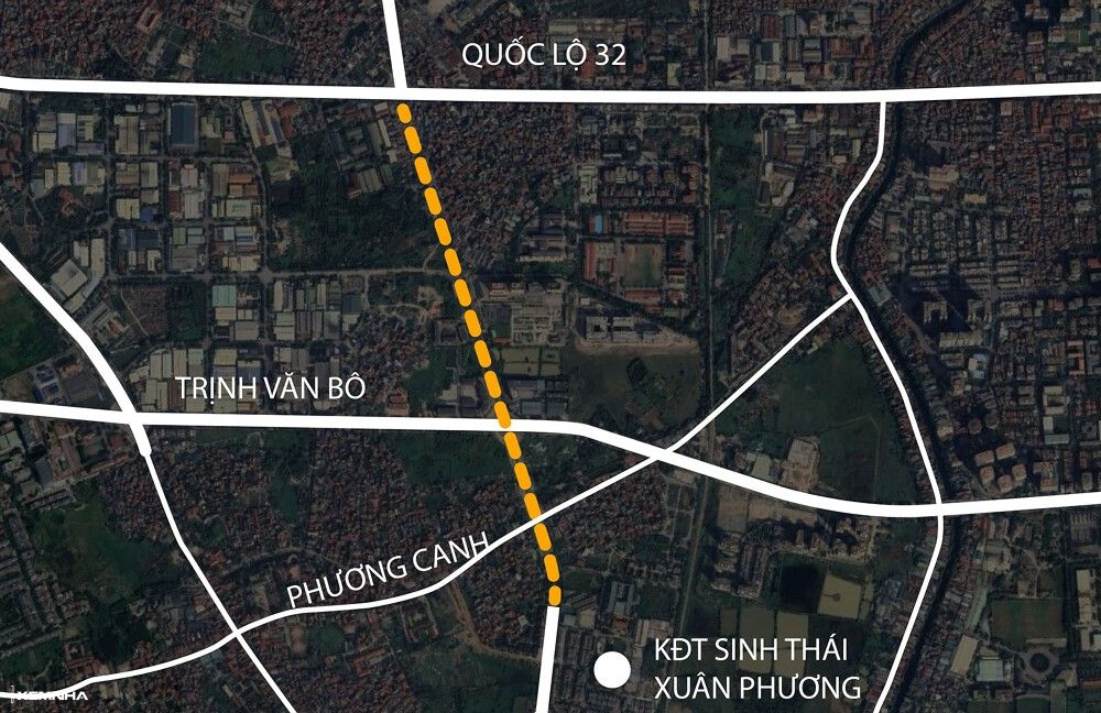 Hình ảnh nhà cửa dày đặc chưa thể giải tỏa trên lộ trình mở đường kết nối KĐT Xuân Phương đến quốc lộ 32 - ảnh 1